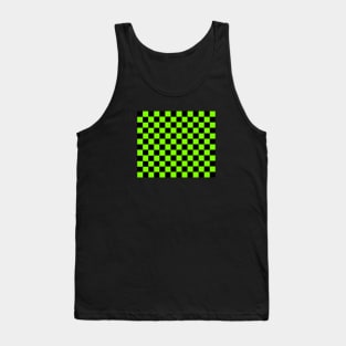 Checkered Pattern - Lime and Green Tank Top